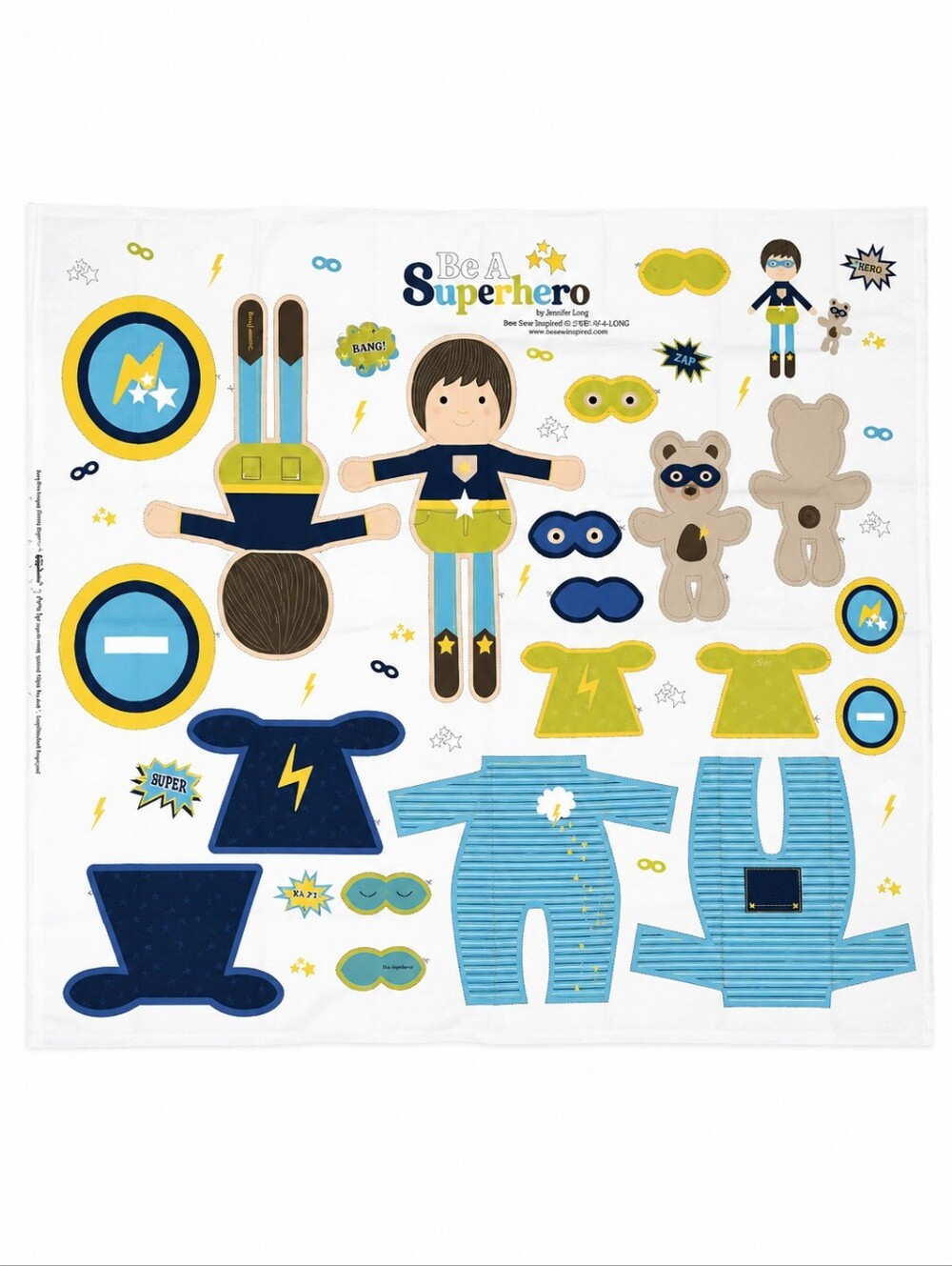Be A Superhero DIY Fabric Doll Sewing Panel